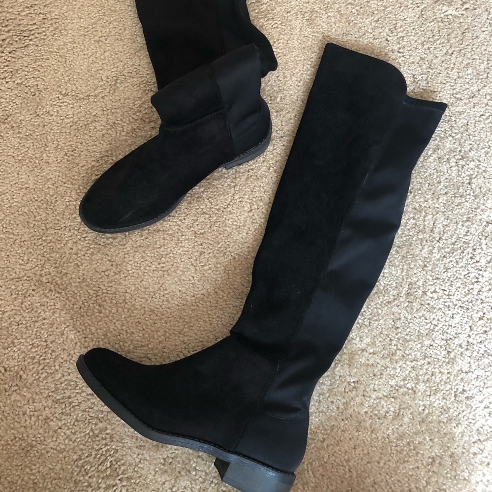 Over the knee black boots